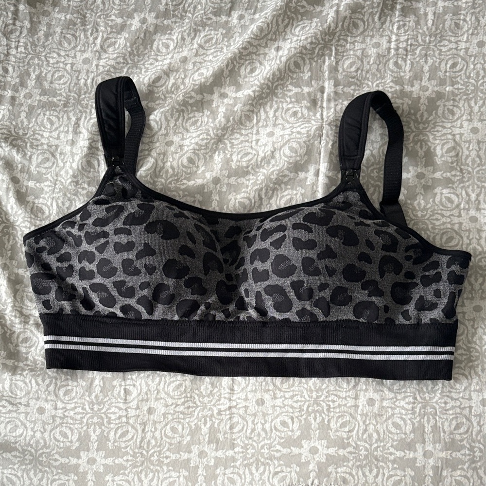 Black Leopard Print Pumping Bra